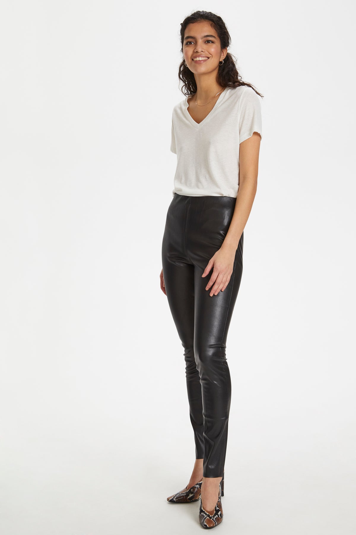 Soaked in Luxury SLKaylee Black PU Leggings, 30403303