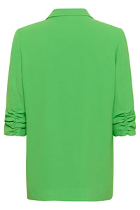 Soaked in Luxury Shirley Vibrant Green Ruched Sleeve Blazer, 30403608