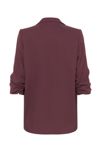 Soaked in Luxury Shirley Huckleberry Ruched Sleeve Blazer, 30403608
