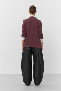 Soaked in Luxury Shirley Huckleberry Ruched Sleeve Blazer, 30403608