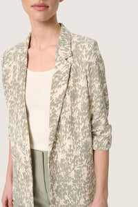 Soaked in Luxury Shirley Shadow Green Printed Blazer, 30405041