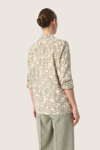 Soaked in Luxury Shirley Shadow Green Printed Blazer, 30405041