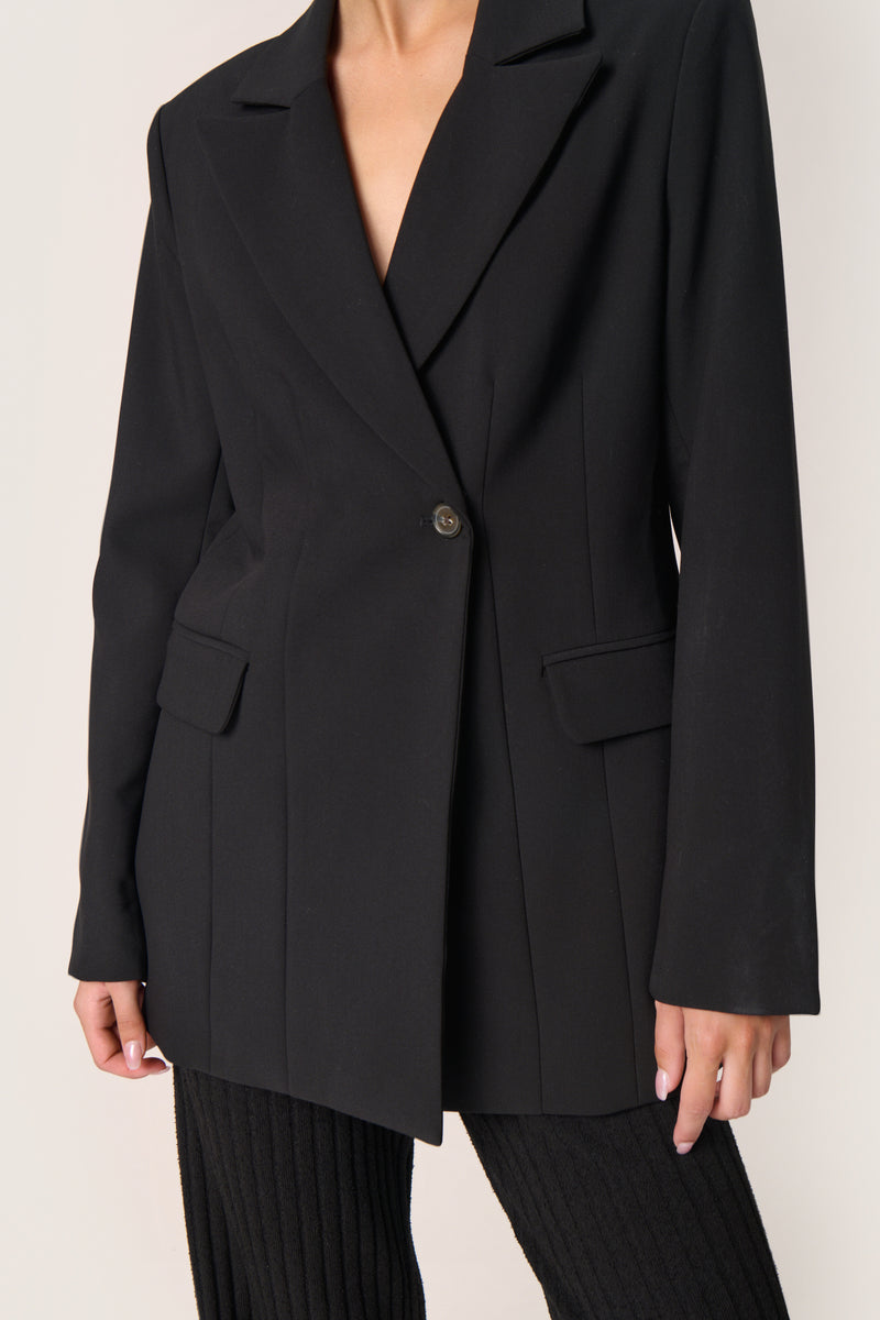 Soaked in Luxury Corinne Ultimate Black Longline Blazer