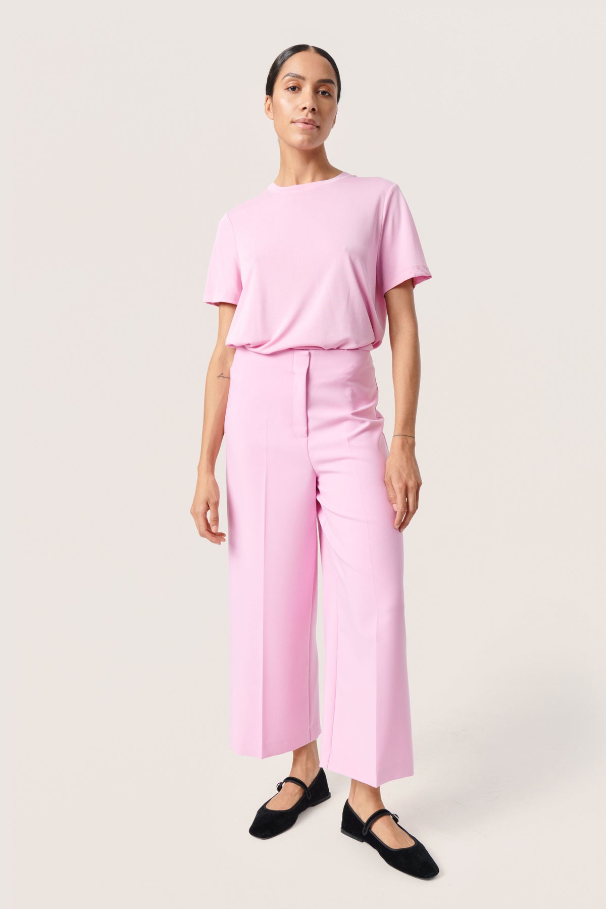 Soaked in Luxury Corinne Pastel Lavender Wide Cropped Culotte Trouser, 30407013