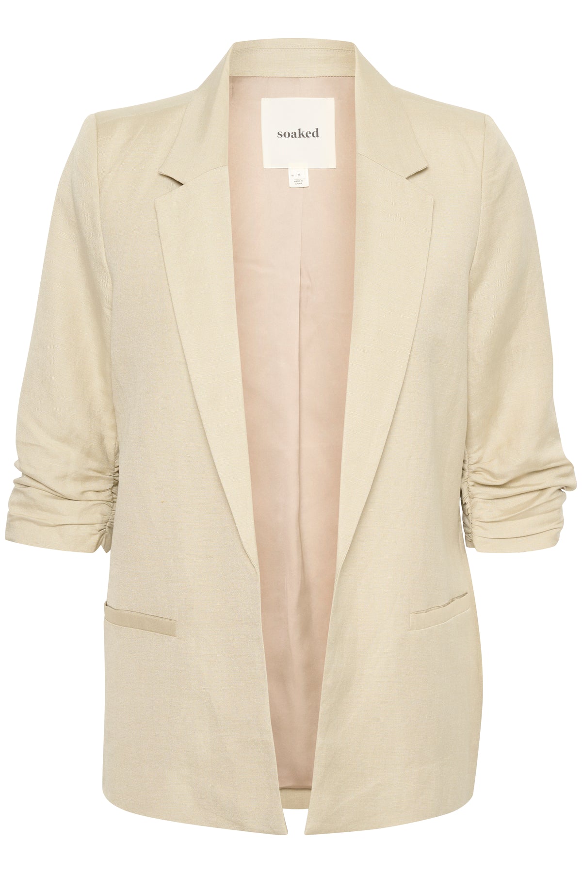 Soaked in Luxury Malia Shirley Spray Green Linen Blazer, 30407460