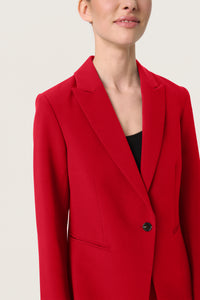 Soaked in Luxury Corinne Salsa Red Single Breasted Blazer, 30407532