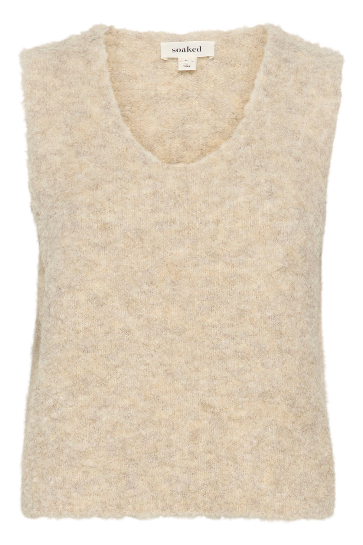 Soaked in Luxury Venessa Oatmeal Melange Knitted Vest, 30407691