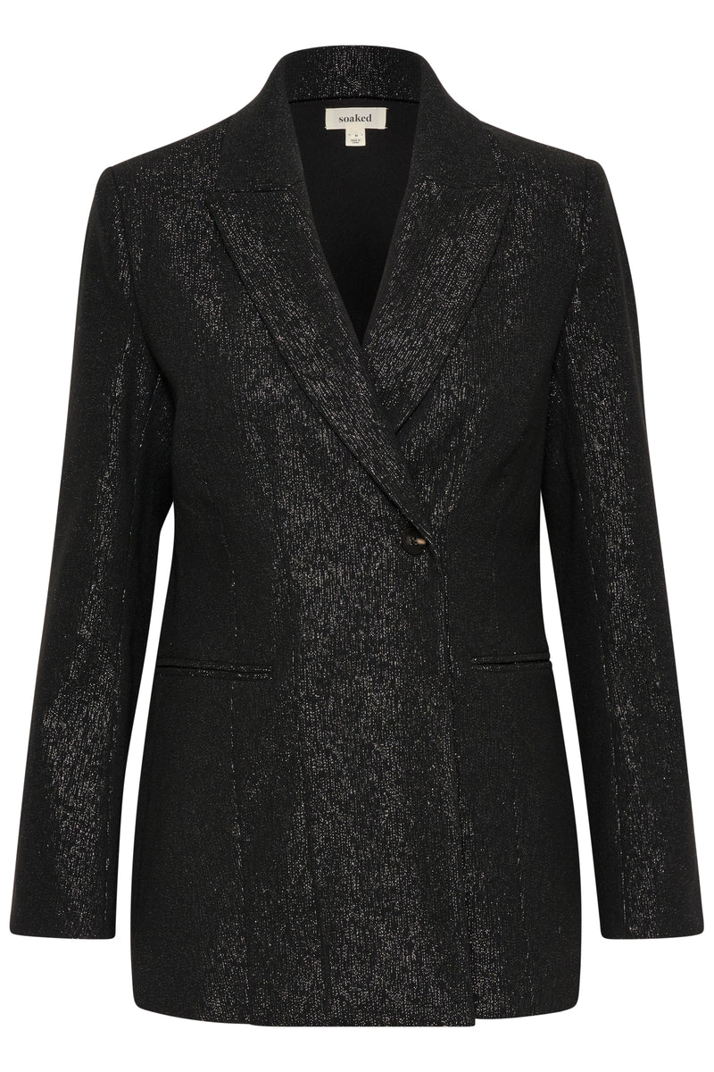 Soaked in Luxury Cahlina Corinne Ultimate Gunmetal Black Longline Blazer