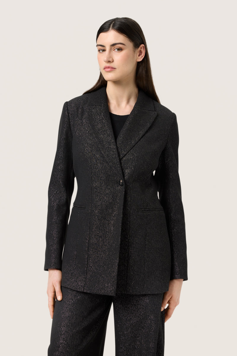 Soaked in Luxury Cahlina Corinne Ultimate Gunmetal Black Longline Blazer