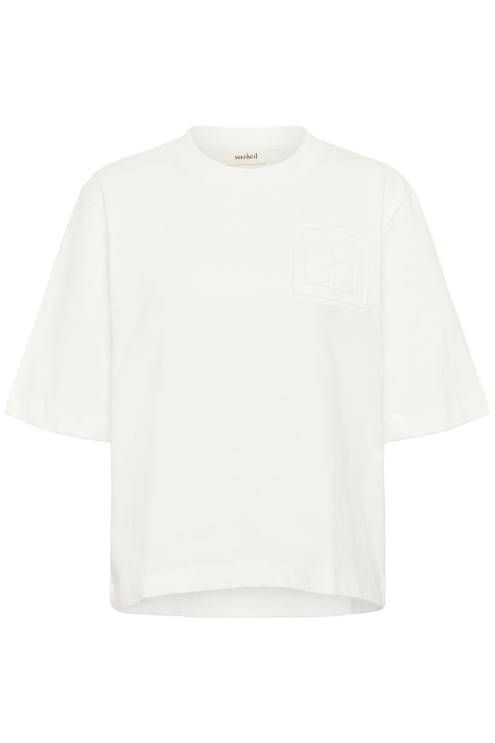 Soaked in Luxury SLJina Broken White Logo Oversized T-Shirt