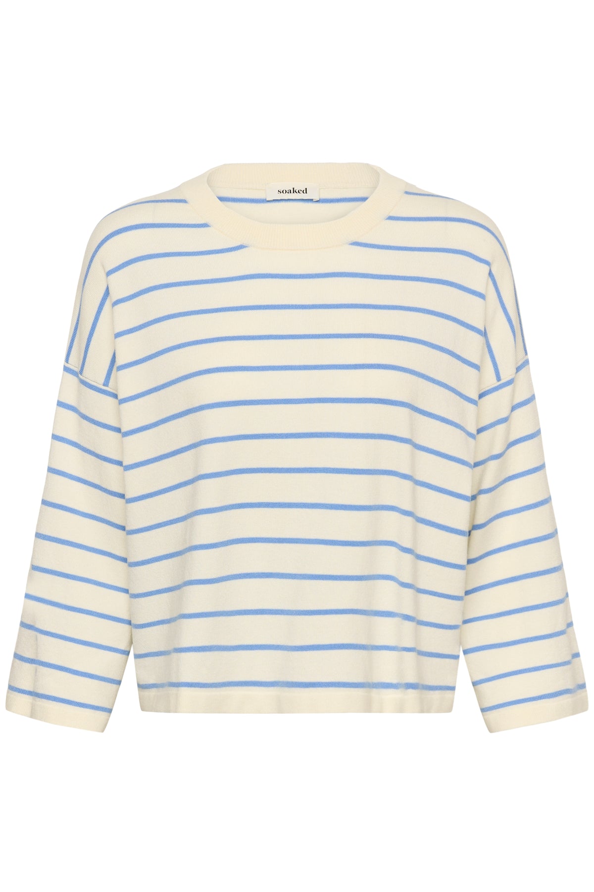 Soaked SlSpina Cream/Hydrangea Blue Striped Cropped Knit, 30408863