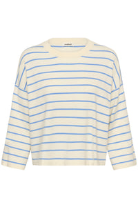 Soaked SlSpina Cream/Hydrangea Blue Striped Cropped Knit, 30408863