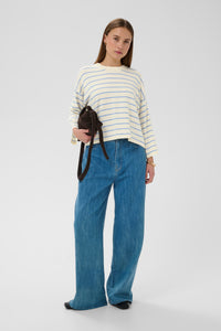 Soaked SlSpina Cream/Hydrangea Blue Striped Cropped Knit, 30408863