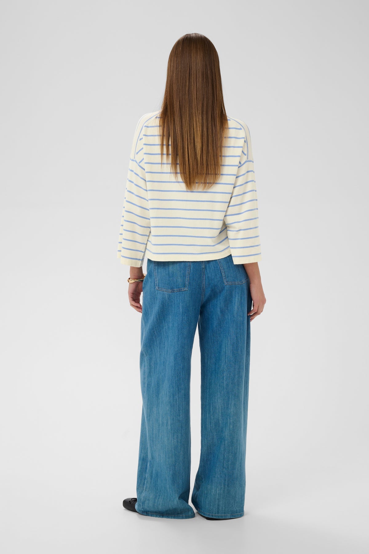 Soaked SlSpina Cream/Hydrangea Blue Striped Cropped Knit, 30408863
