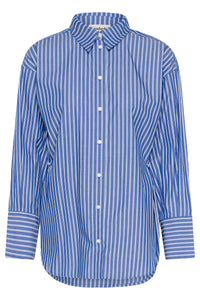 Soaked in Luxury SLCalken Blue Stripe Oversized Shirt, 30408906