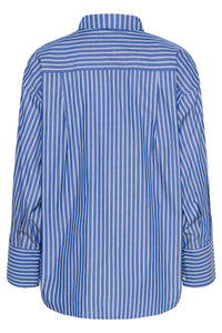 Soaked in Luxury SLCalken Blue Stripe Oversized Shirt, 30408906
