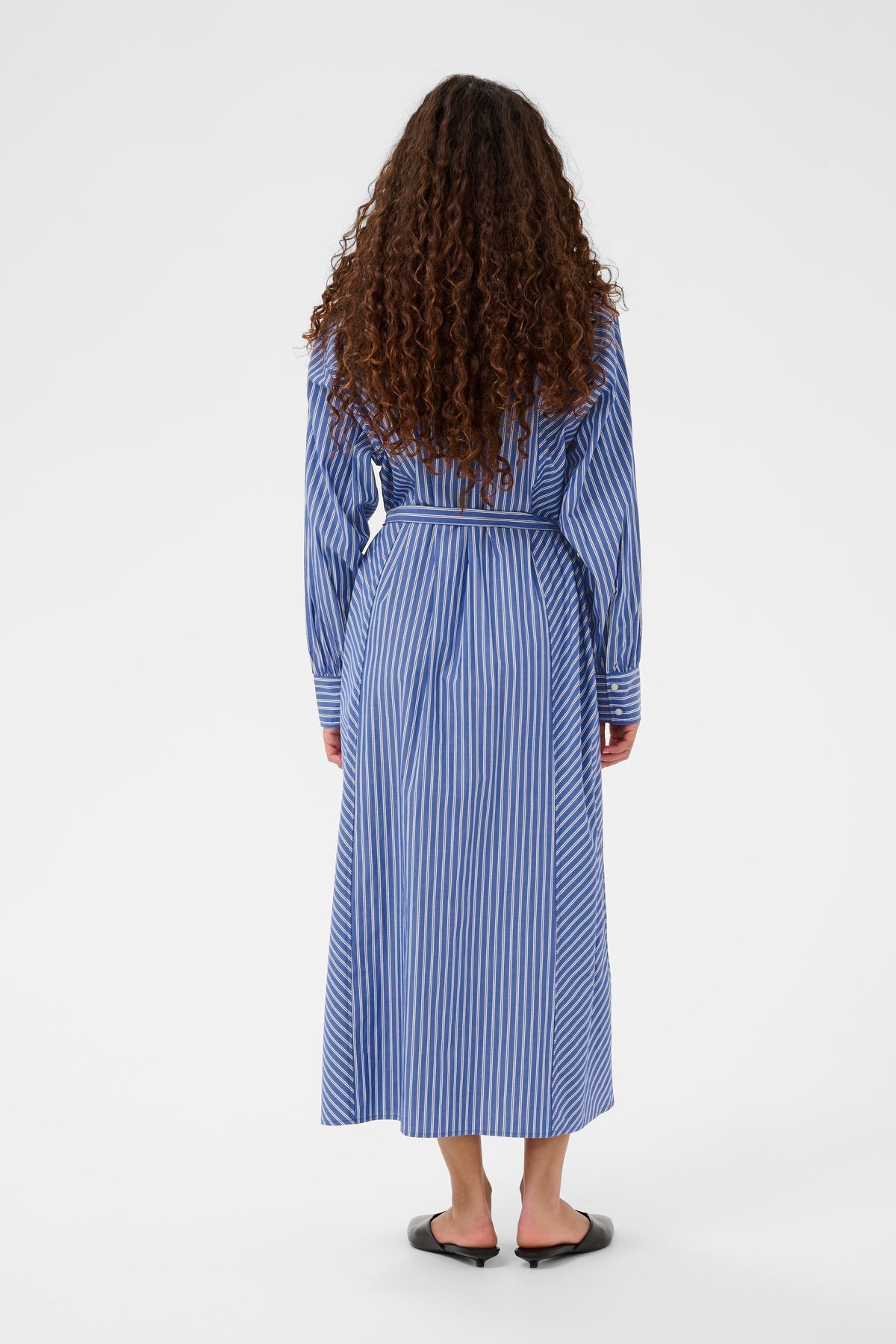 Soaked in Luxury SLCalken Blue Stripe Midi Shirt Dress, 30408913