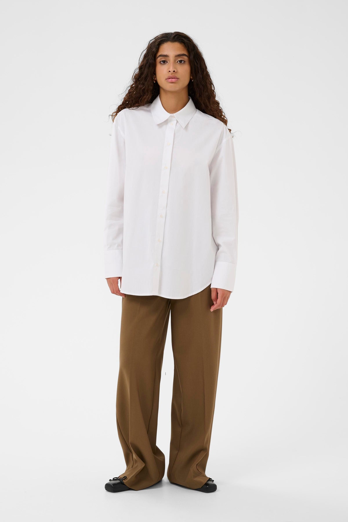 Soaked in Luxury SLNoelle Poplin Bright White Layering Shirt, 30409104
