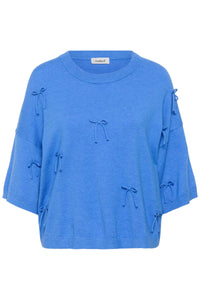 Soaked in Luxury SLSpina Regatta Blue Bow Pullover, 30409226