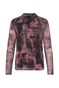 Soaked In Luxury SLAldora Nalu Huckleberry Shadow Cowlneck Mesh Top, 30409481