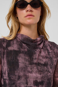 Soaked In Luxury SLAldora Nalu Huckleberry Shadow Cowlneck Mesh Top, 30409481