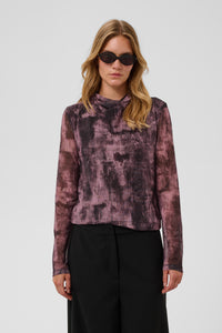 Soaked In Luxury SLAldora Nalu Huckleberry Shadow Cowlneck Mesh Top, 30409481