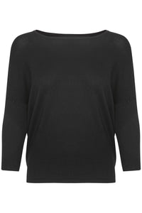 Saint Tropez Mila Black Round Neck Knit