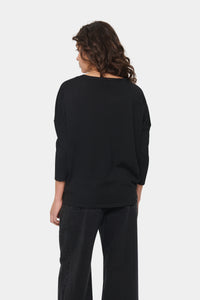 Saint Tropez Mila Black Round Neck Knit