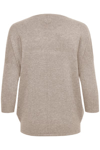 Saint Tropez Mila Beige Melange Round Neck Knit