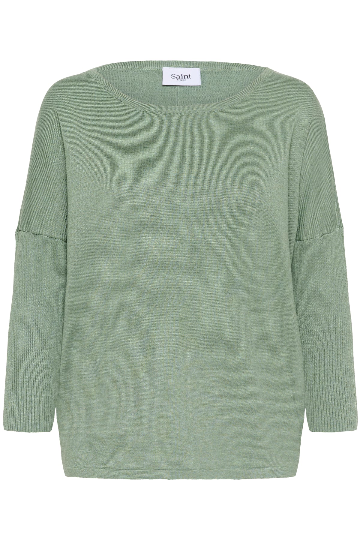 Saint Tropez Mila Green Bay Melange Round Neck Knit