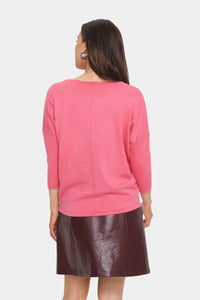 Saint Tropez Mila Coral Melange Round Neck Knit