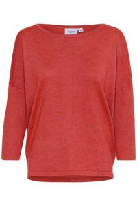 Saint Tropez Mila Chinese Red Round Neck Knit