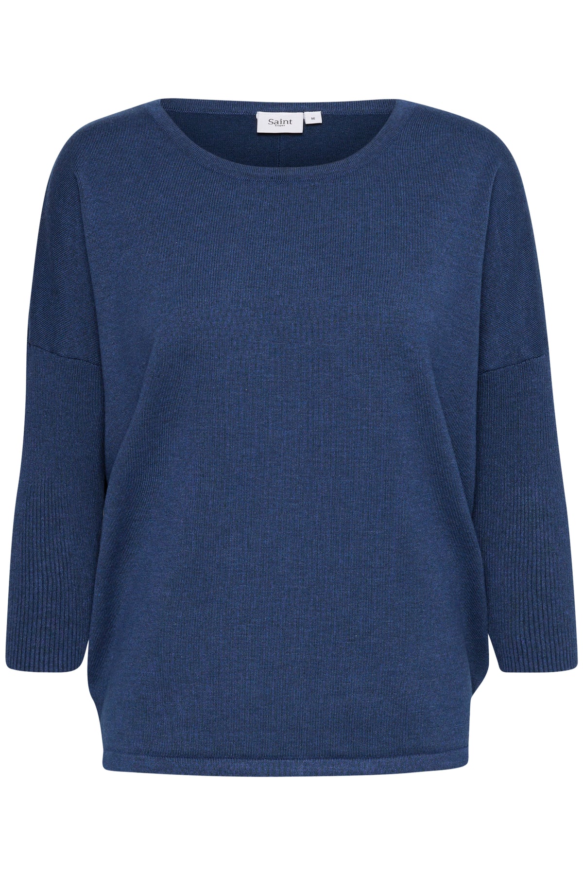 Saint Tropez Mila Titan Blue Melange Round Neck Knit