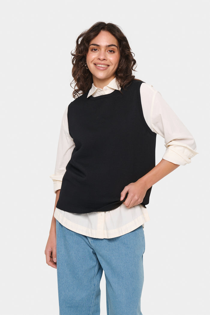 Saint Tropez Mila Black Knitted Vest