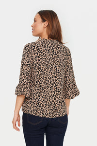 Saint Tropez Ueda Brush Leopard Print Blouse, 30512764