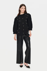 Saint Tropez Benia Black Pearl Blouse, 30512909