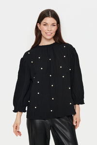 Saint Tropez Benia Black Pearl Blouse, 30512909