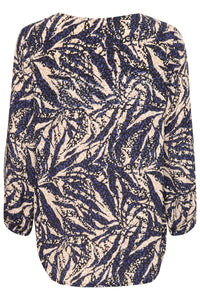 Saint Tropez Blanca Adele Zebra Leaves Print Blouse, 30512963