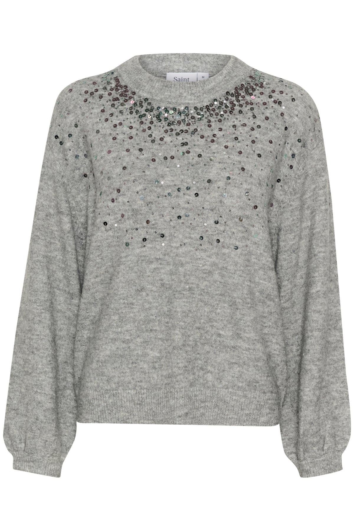 Saint Tropez Barbel Grey Quill Melange Sequin Pullover