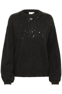 Saint Tropez Barbel Black Melange Sequin Pullover, 30512987