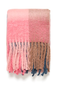 Saint Tropez Falberta Pink Power Supersoft Check Blanket Scarf, 30513171