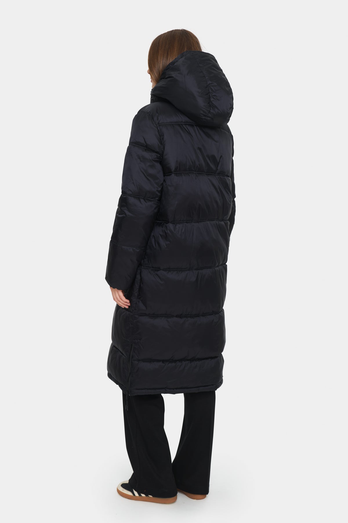 Saint Tropez Frances Black Ultimate Puffa Coat with Zip Detailing, 30513272