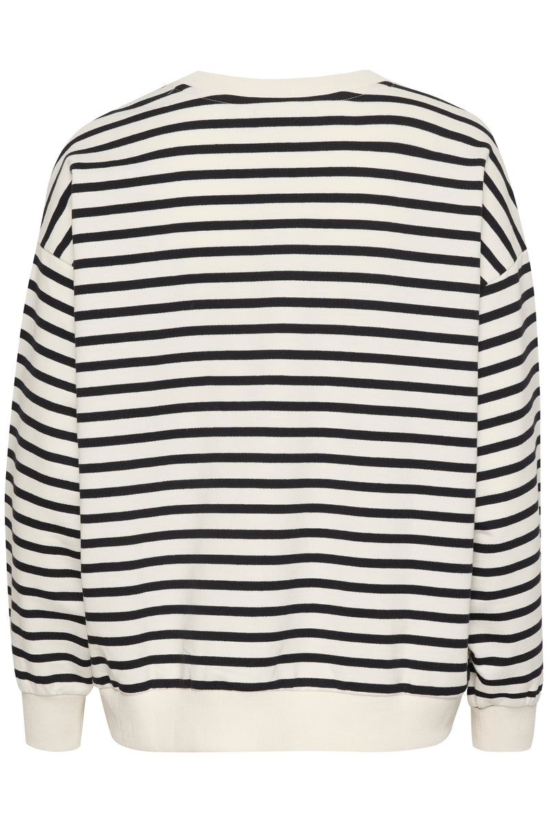 Saint Tropez Gila Ice Stripe Cloud Embroidered Oversized Sweatshirt, 30513455