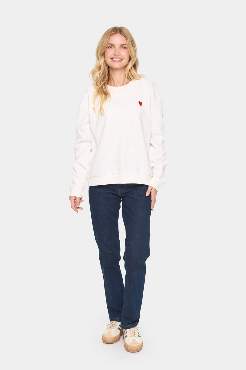 Saint Tropez Ice Hannika Heart Supersoft Fleece Lined Sweatshirt