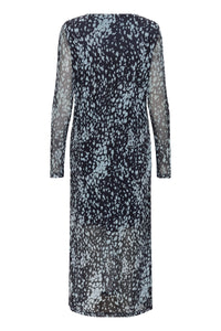 Saint Tropez Zulvir Nightsky/Dusky Blue Animal Printed Mesh Midi Dress