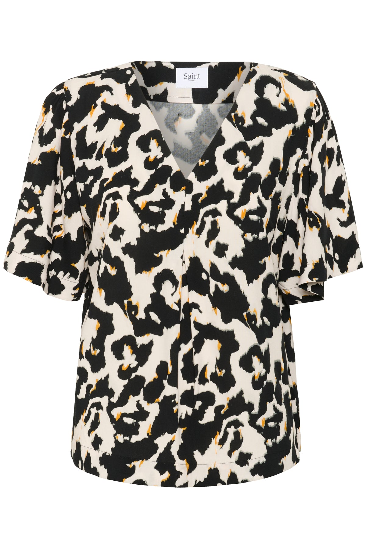 Saint Tropez Marca Black Leopard V-Neck