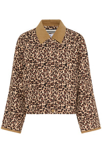 Saint Tropez Olivienne Leopard Print Jacket with Cord Collar, 30514666