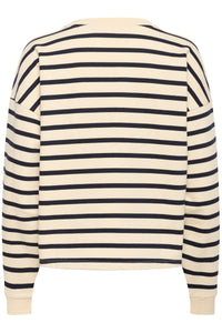 Saint Tropez Osiria Navy Striped Fleece Lined Sweatshirt, 30514808
