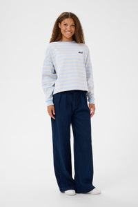 Saint Tropez Osiria Kentucky Blue Striped Fleece Lined Sweatshirt, 30514808