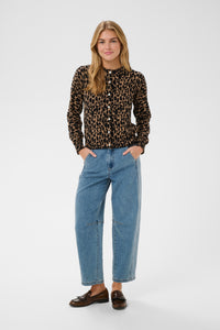 Saint Tropez PalomaSZ Tiger's Eye Spotty Leopard Cardigan with Embellished Buttons, 30514889